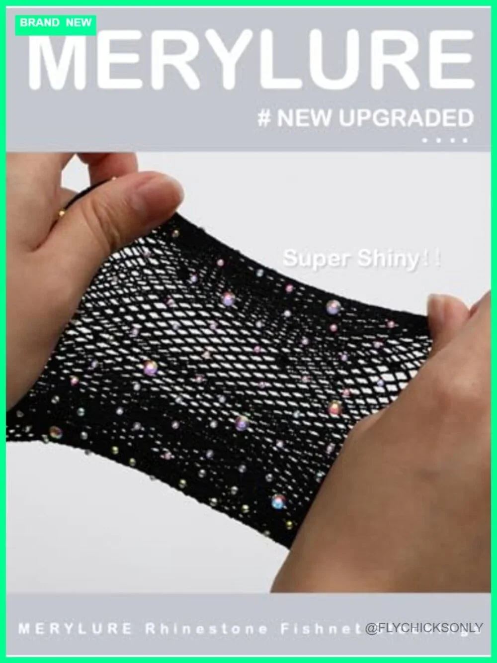 Indestructible Ultra Sparkly Rhinestone Fishnet Tights High Waist Party